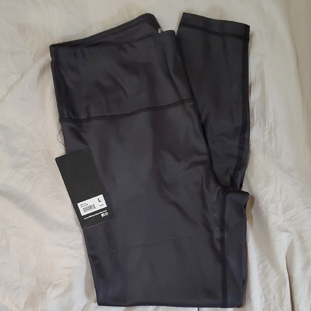 Nwt 90 degree by Reflex Black Cire Leggings sz L